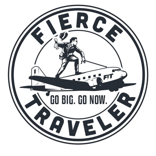 Airplane logo with the title 'Logo Design for entertainment luxury/adventure comedy brand'