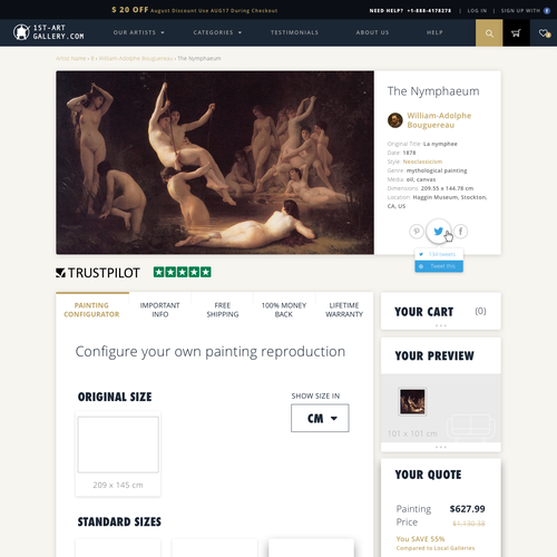 Art and design website with the title 'Flat and bold for an Art Gallery'