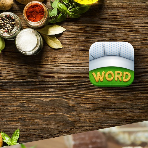 Word design with the title 'App Icon for Word Snack'