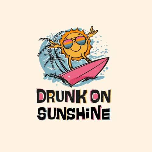 Surfer logo with the title 'Retro Sunshine logo for new merch company'
