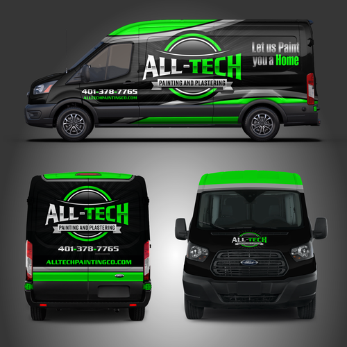 Impact design with the title 'All Tech Painting  - Ford® Transit 250 Wrap'