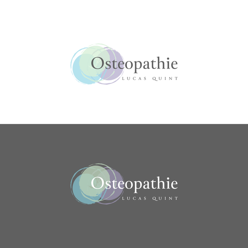 Watercolor brand with the title 'Moder and abstract Logo for Osteopath Lucas Quint'