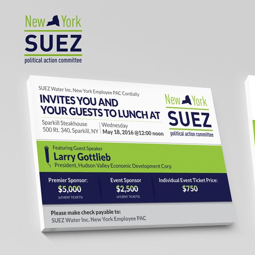 Political design with the title 'New York Suez Invitation Design'