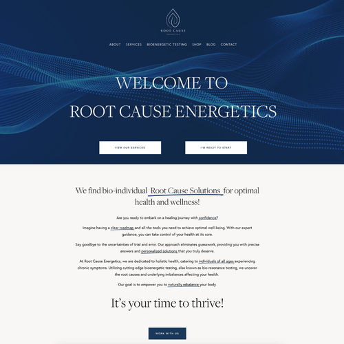 Bio design with the title 'Root Cause Energetics'