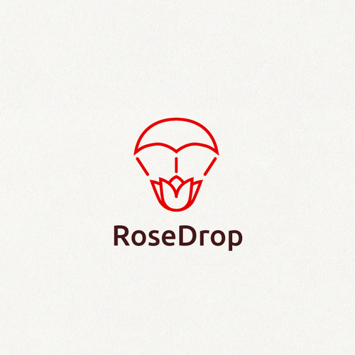 Rose logo with the title 'Clean logo for an airborne flower delivery service'