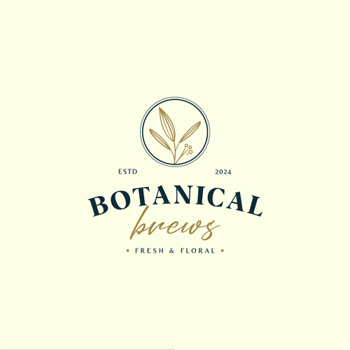 Botanical logo with the title 'Botanical Brews Logo'