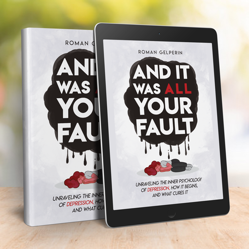 Psychology book cover with the title 'Depression Book Cover Design'