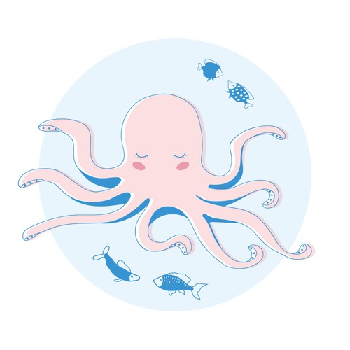 Pastel artwork with the title 'Vector illustration for learning platform'