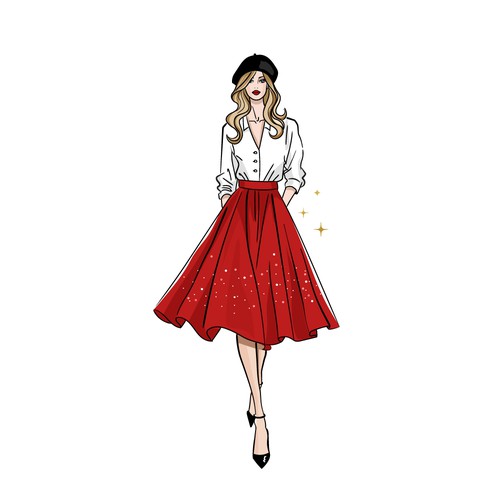 Sketch artwork with the title 'logo concept for fashion brand'