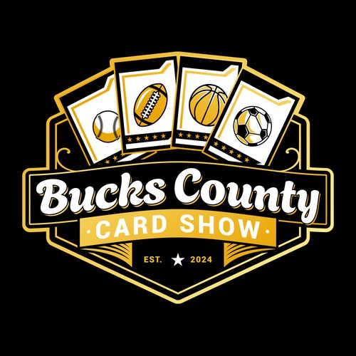 University logo with the title 'Bucks County Card Show'
