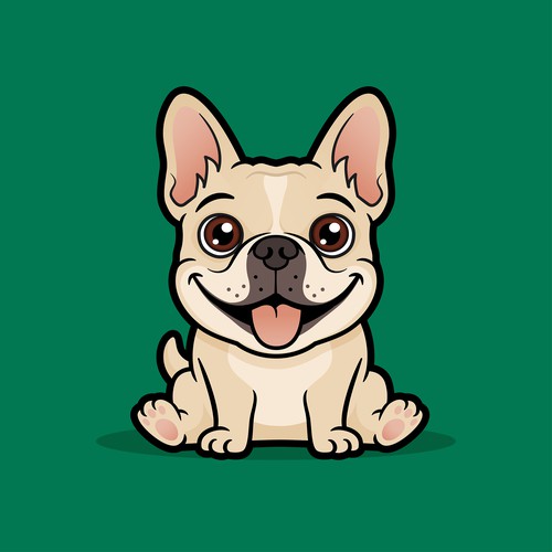 Bulldog design with the title 'French Bulldog Mascot for Orthodontic Practice'