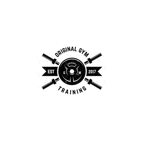 Barbell logo with the title 'ORIGINAL GYM training'