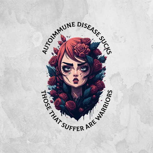 Women's t-shirt with the title 'Autoimmune disease sucks & those that suffer are warriors'