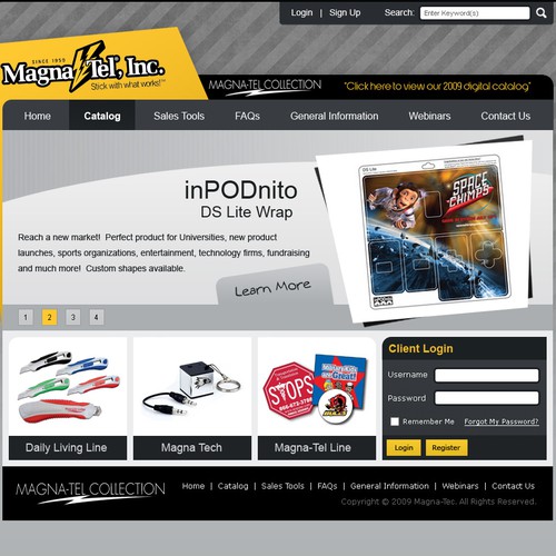 Service website with the title 'Magna Tel Website'