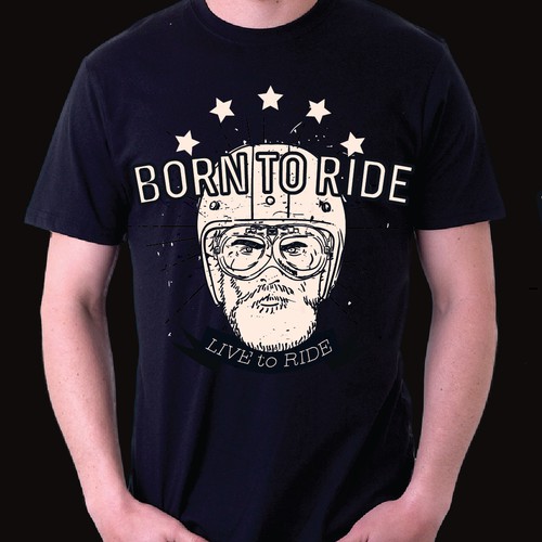 Biker t-shirt with the title 'Vintage biker T-shirt illustration'