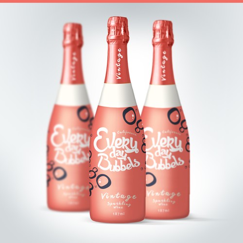 Wine bottle design with the title 'Champagne and wine label design'