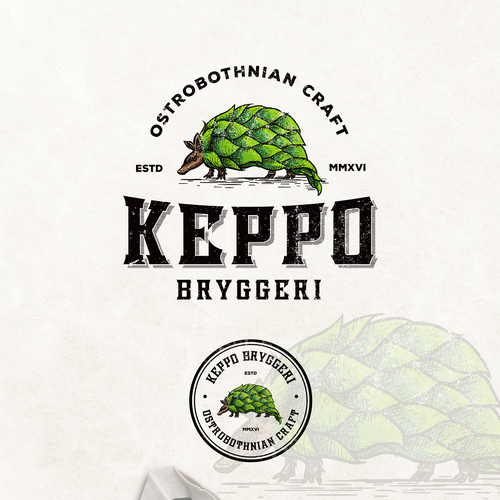 Brewery design with the title 'Keppo bryggeri craft brewery'