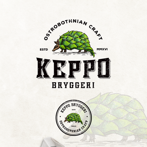 Rustic design with the title 'Keppo bryggeri craft brewery'