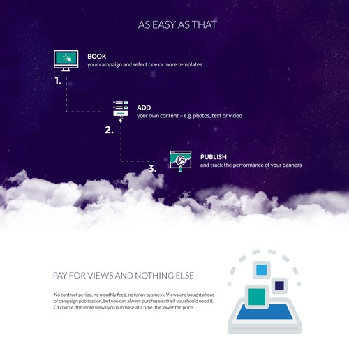 Space website with the title 'Website design for online ad product'