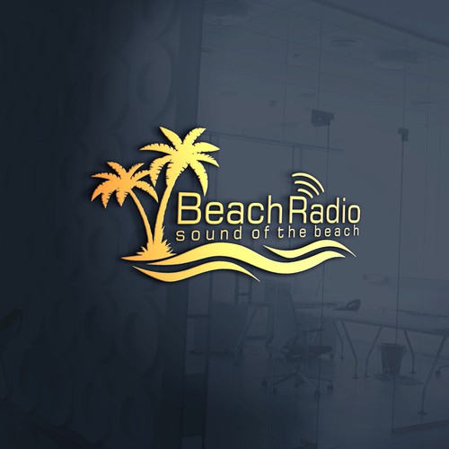 Radio station logo with the title 'Beach Radio'