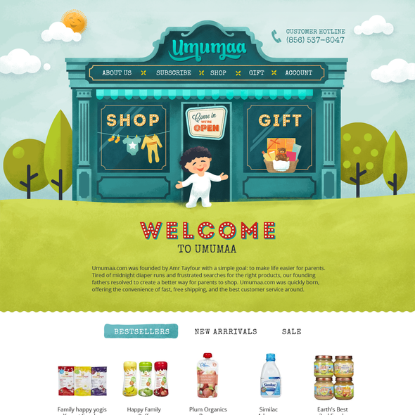 Baby website with the title 'Umumaa Web design'