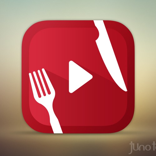 IOS 7 design with the title 'An icon for a video recipe app'