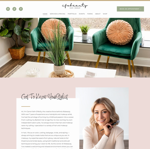 Makeup design with the title 'Hair Salon & Make Up Website'