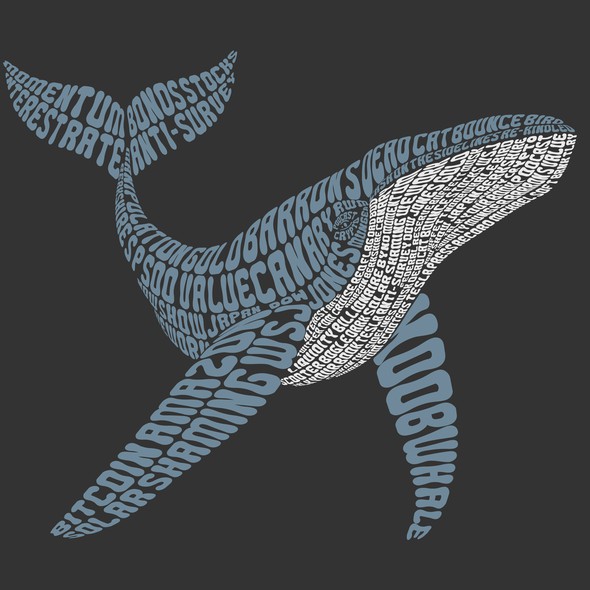 Whale artwork with the title 'Whale Typography'