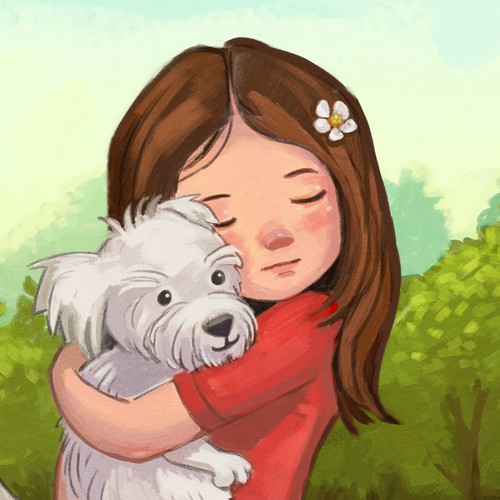 Puppy illustration with the title 'Girl and her Dog'