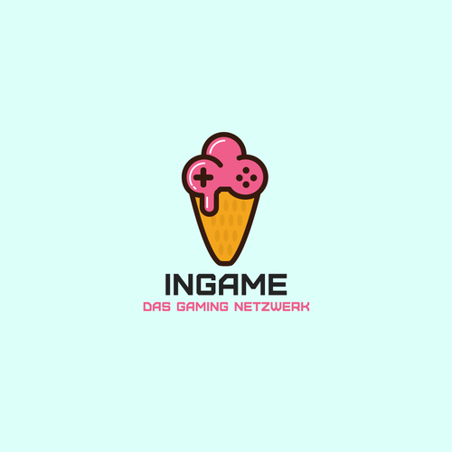 冰淇淋标志的标题“游戏网络标识”