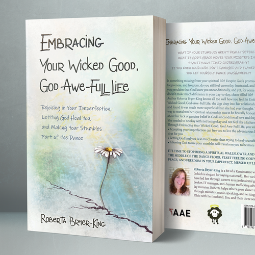 Hand-drawn book cover with the title 'Embracing Life with all its imperfections '