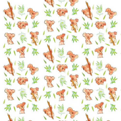 Seamless design with the title 'Seamless Koala pattern for baby blanket'