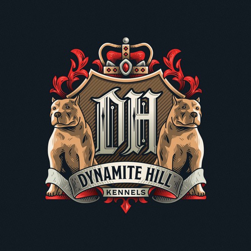 Family crest design with the title 'American Bully Kennel Logo Design'