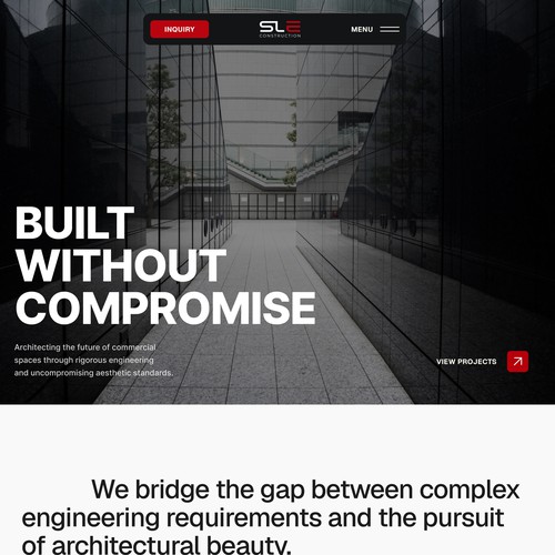 Company website with the title 'Commercial Architecture website'