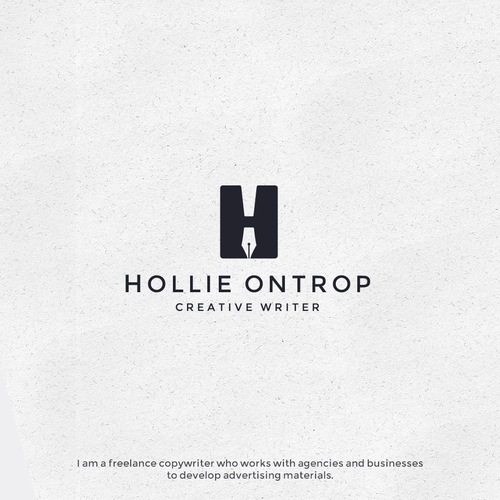 Writer logo with the title 'Hollie Ontrop - Freelance copywriter'