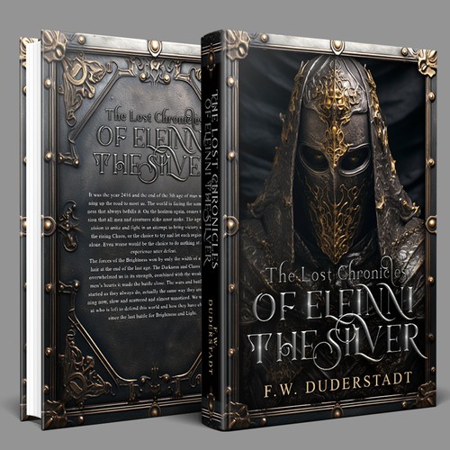 Golden book cover with the title 'Concept design for book cover'