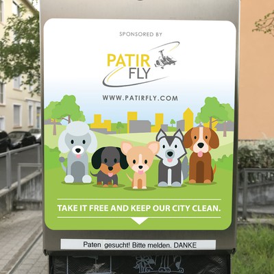 Design a water dispenser sticker for Patir Fly