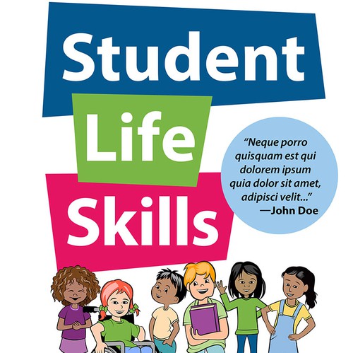 Student design with the title 'Student Life Skills Book Cover'