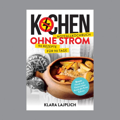 Cookbook design with the title ''Kochen Ohne Strom' Book Cover'