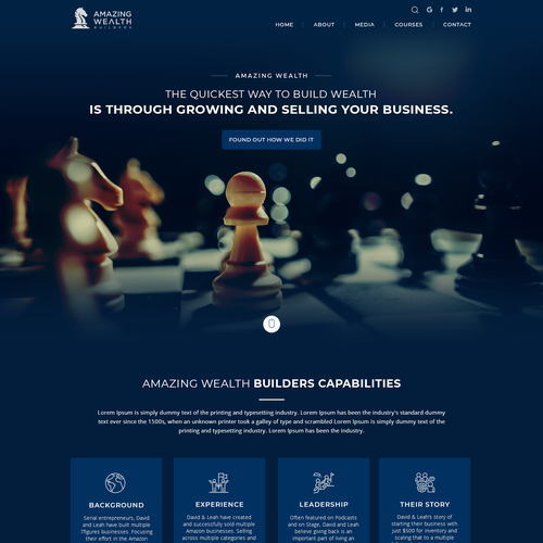 Elegant website with the title 'Amazing Wealth Builders Website'