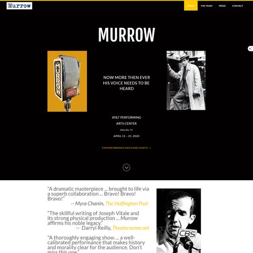 Gallery design with the title 'WEBSITE DESIGN FOR ARTS CENTER - MURROW'