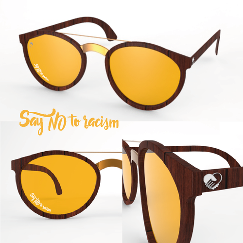 Sunglasses design with the title 'Sunglasses to stop racism'