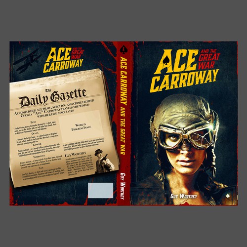 Vintage book cover with the title 'Ace Carroway - Book cover'