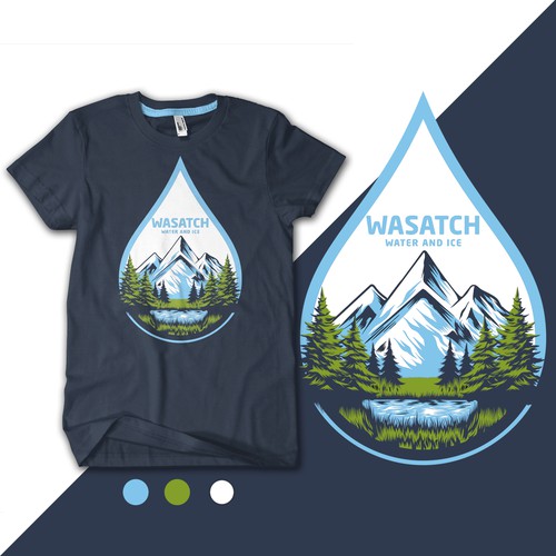 Water t-shirt with the title 'Water and ice company tshirt design'