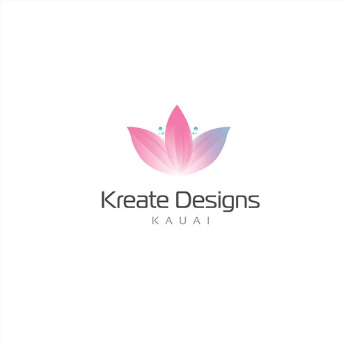 Millennial logo with the title 'Kreate Designs Kauai'