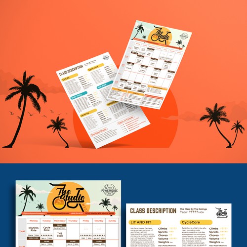 Schedule design with the title 'The Studio Schedule'