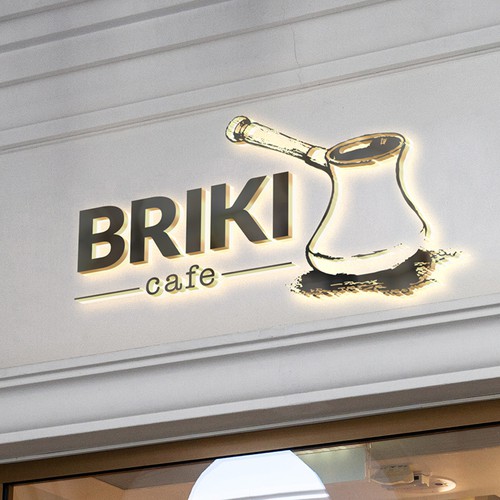 Coffee company logo with the title 'Briki Cafe Logo'