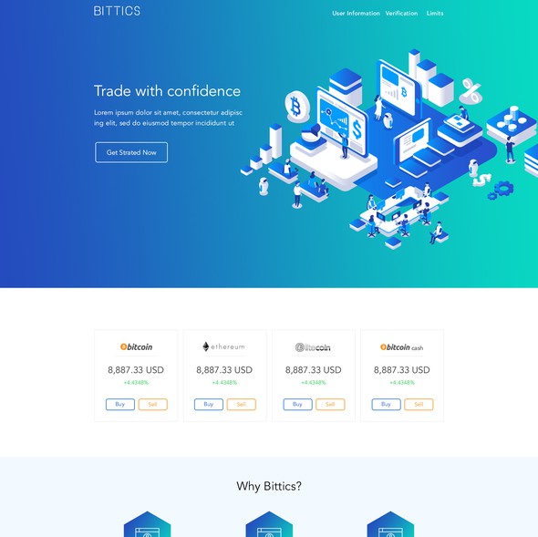Exchange website with the title 'Website design'