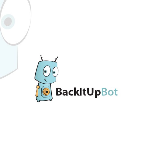 Droid logo with the title 'BackItUpBot Logo'