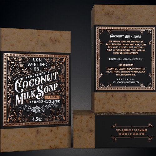 3D label with the title 'Vintage Ornamental Soap Belly Band'